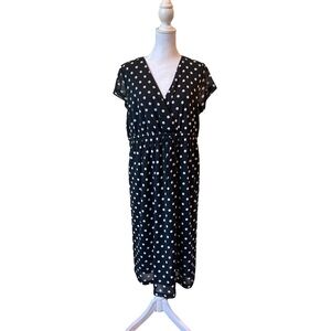 Liz Claiborne Polka-dot Dress in Black & White, for Office or Night Out Size Lg